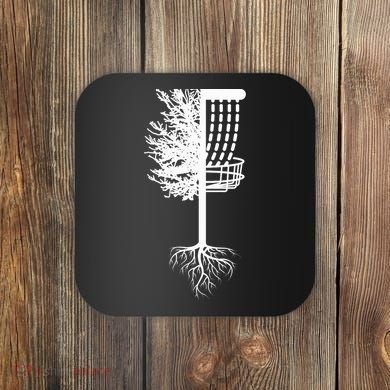 Retro Disc Golf Basket Tree Frisbee Golf Matching Coaster
