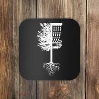 Retro Disc Golf Basket Tree Frisbee Golf Matching Coaster thumb 0