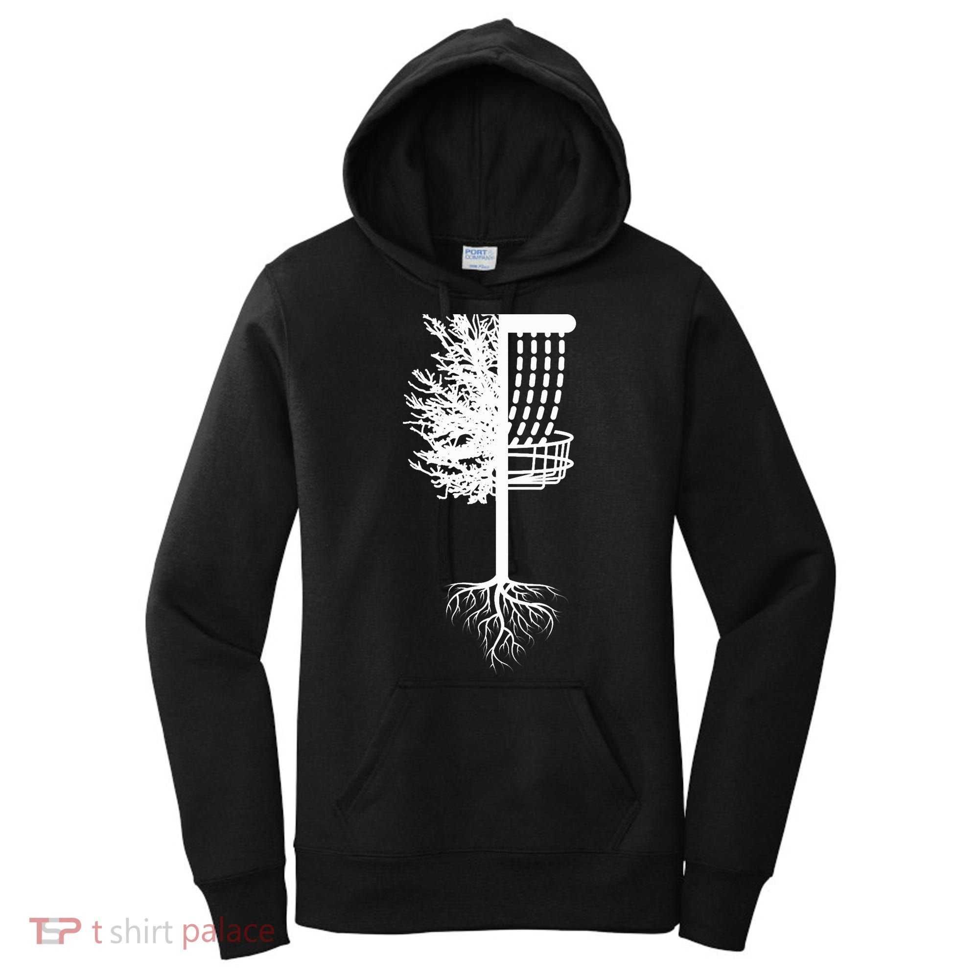 Retro Disc Golf Basket Tree Frisbee Golf Matching Women's Hoodie