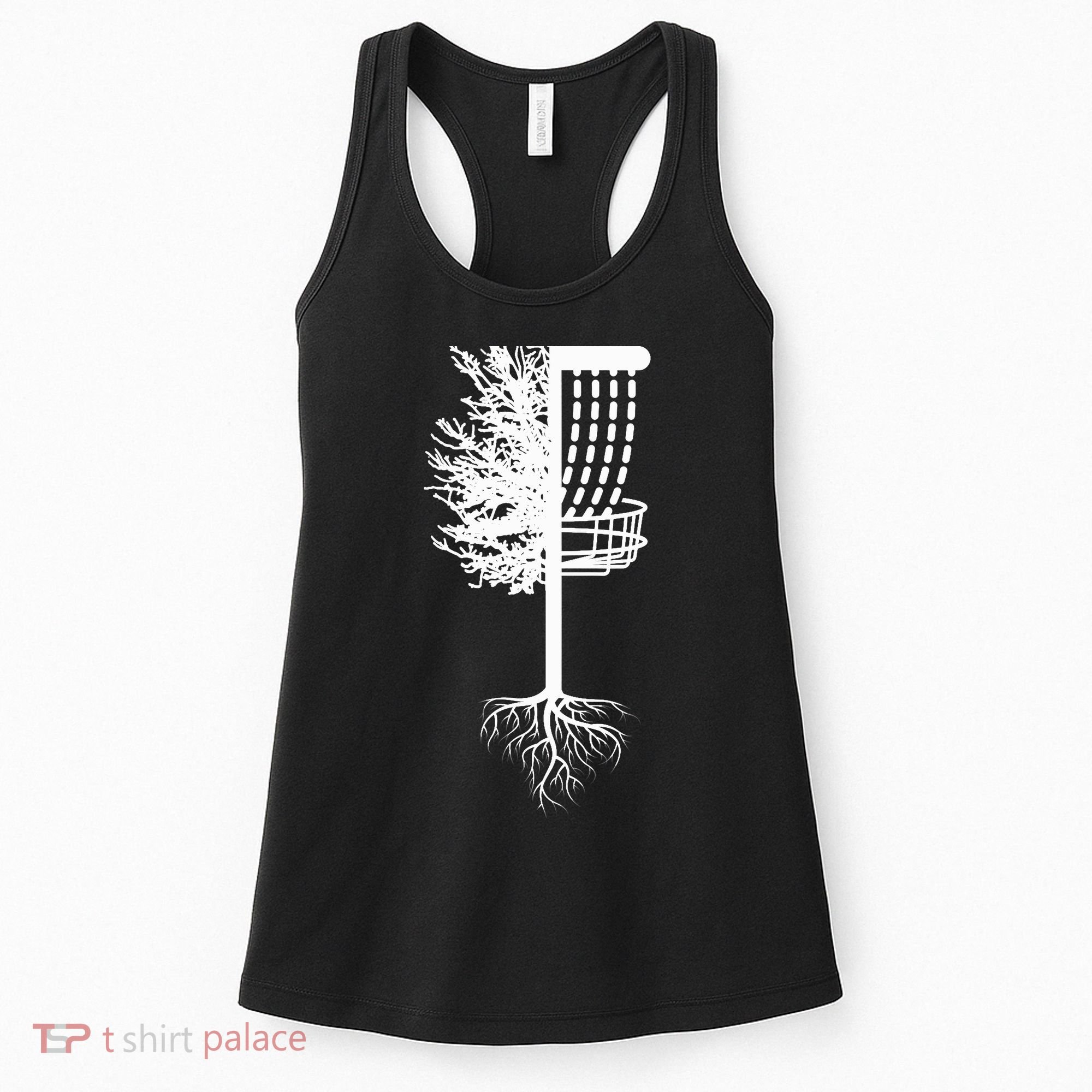 Retro Disc Golf Basket Tree Frisbee Golf Matching Women's Tank Top