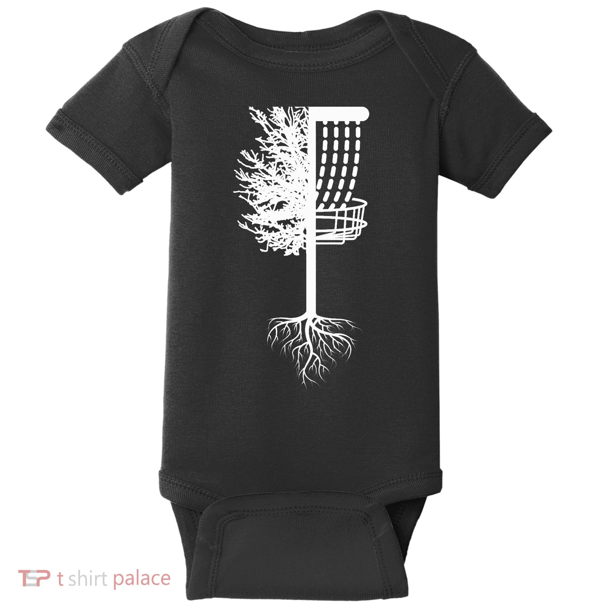 Retro Disc Golf Basket Tree Frisbee Golf Matching Baby Bodysuit