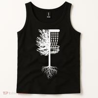 Retro Disc Golf Basket Tree Frisbee Golf Matching Tank Top thumb 2