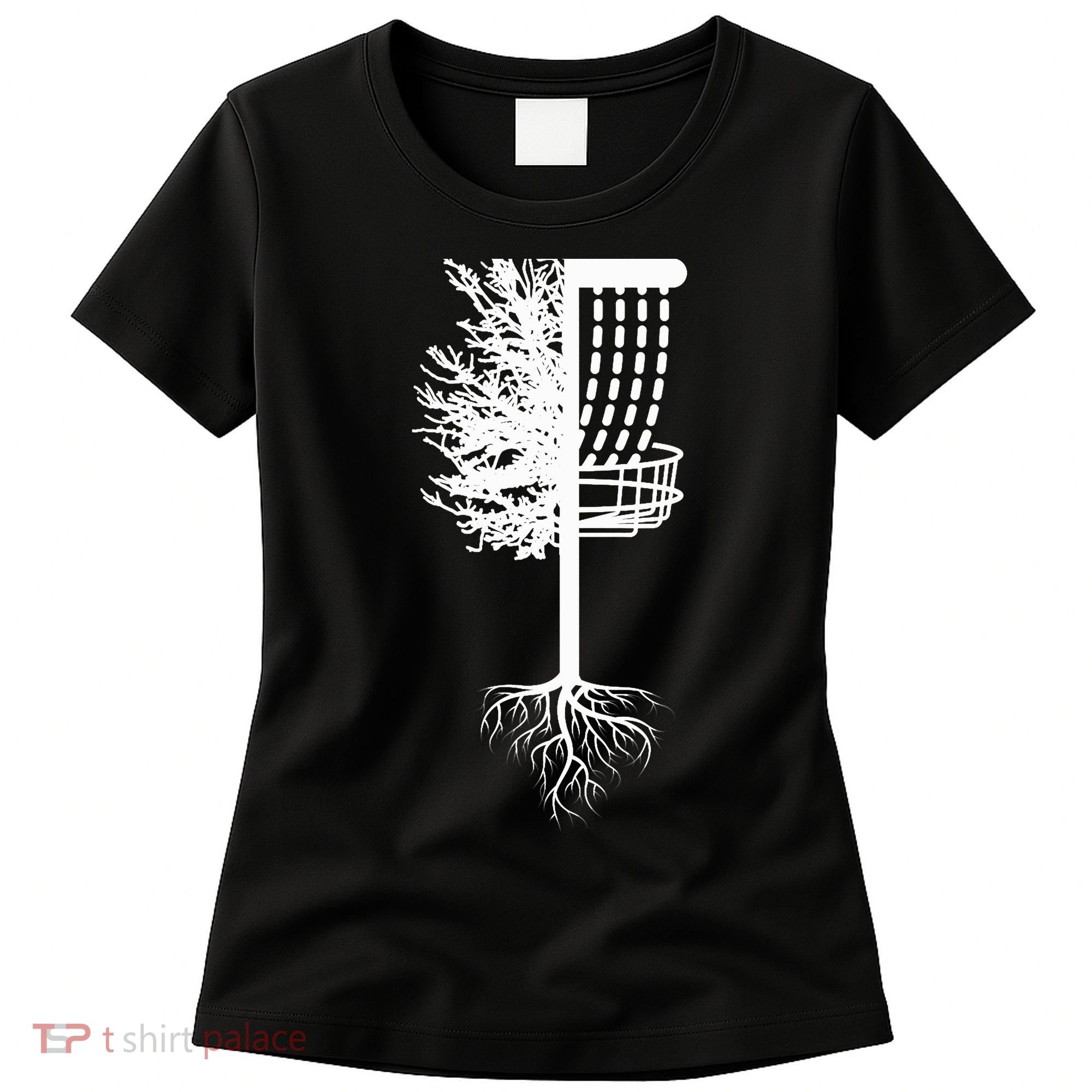 Retro Disc Golf Basket Tree Frisbee Golf Matching Women's T-Shirt