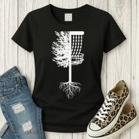 Retro Disc Golf Basket Tree Frisbee Golf Matching Women's T-Shirt thumb 3