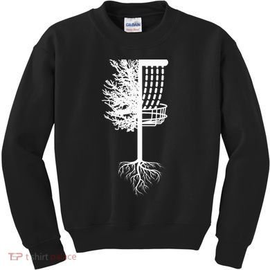 Retro Disc Golf Basket Tree Frisbee Golf Matching Kids Sweatshirt