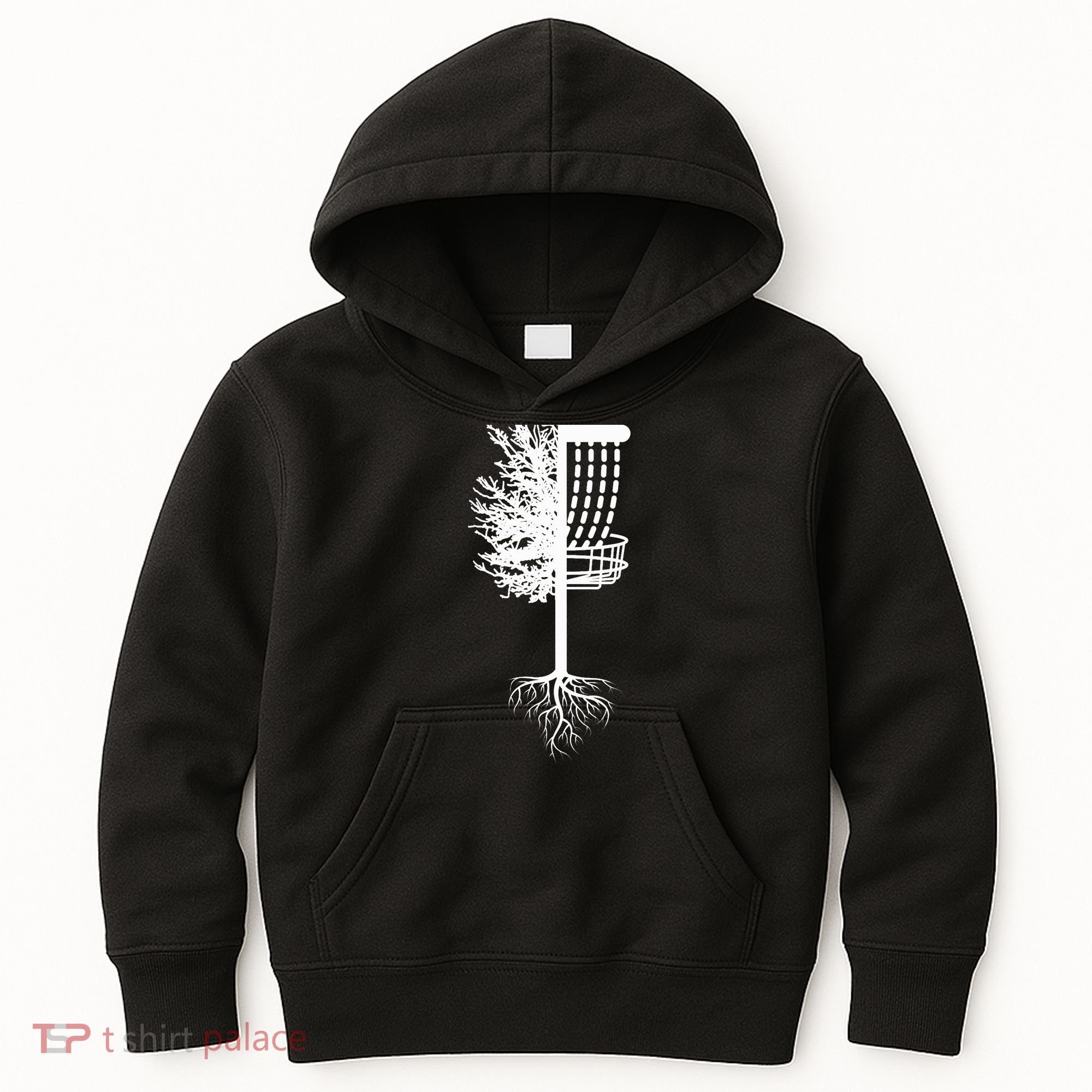 Retro Disc Golf Basket Tree Frisbee Golf Matching Kids Hoodie
