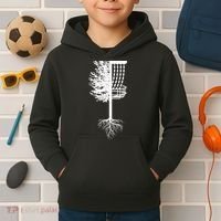 Retro Disc Golf Basket Tree Frisbee Golf Matching Kids Hoodie thumb 2