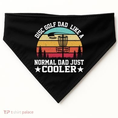 Retro Disc Golf Dad Like Normal Dad Just Cooler Frisbee USA-Made Doggie Bandana
