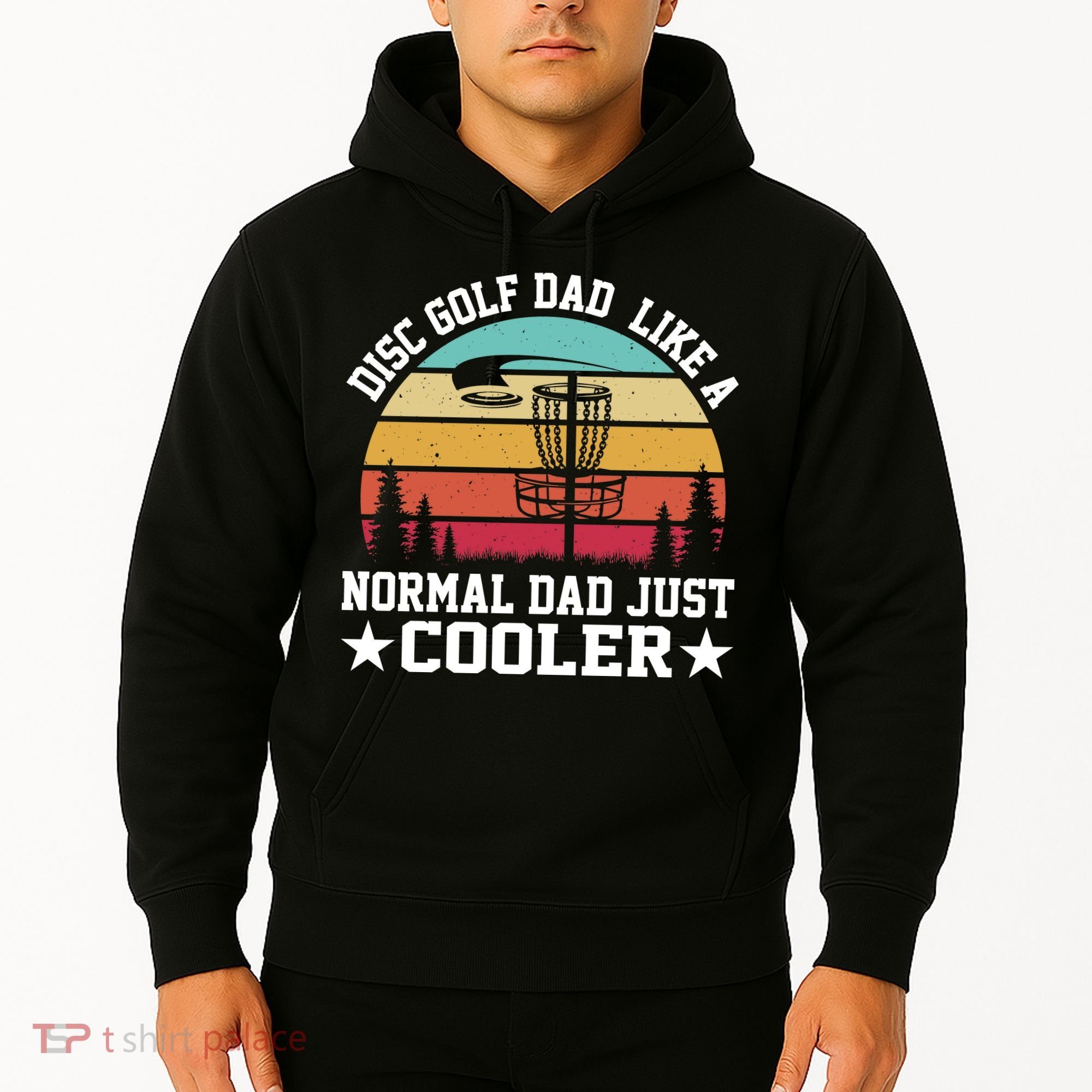 Retro Disc Golf Dad Like Normal Dad Just Cooler Frisbee Hoodie
