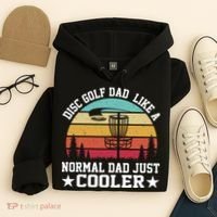 Retro Disc Golf Dad Like Normal Dad Just Cooler Frisbee Hoodie thumb 4