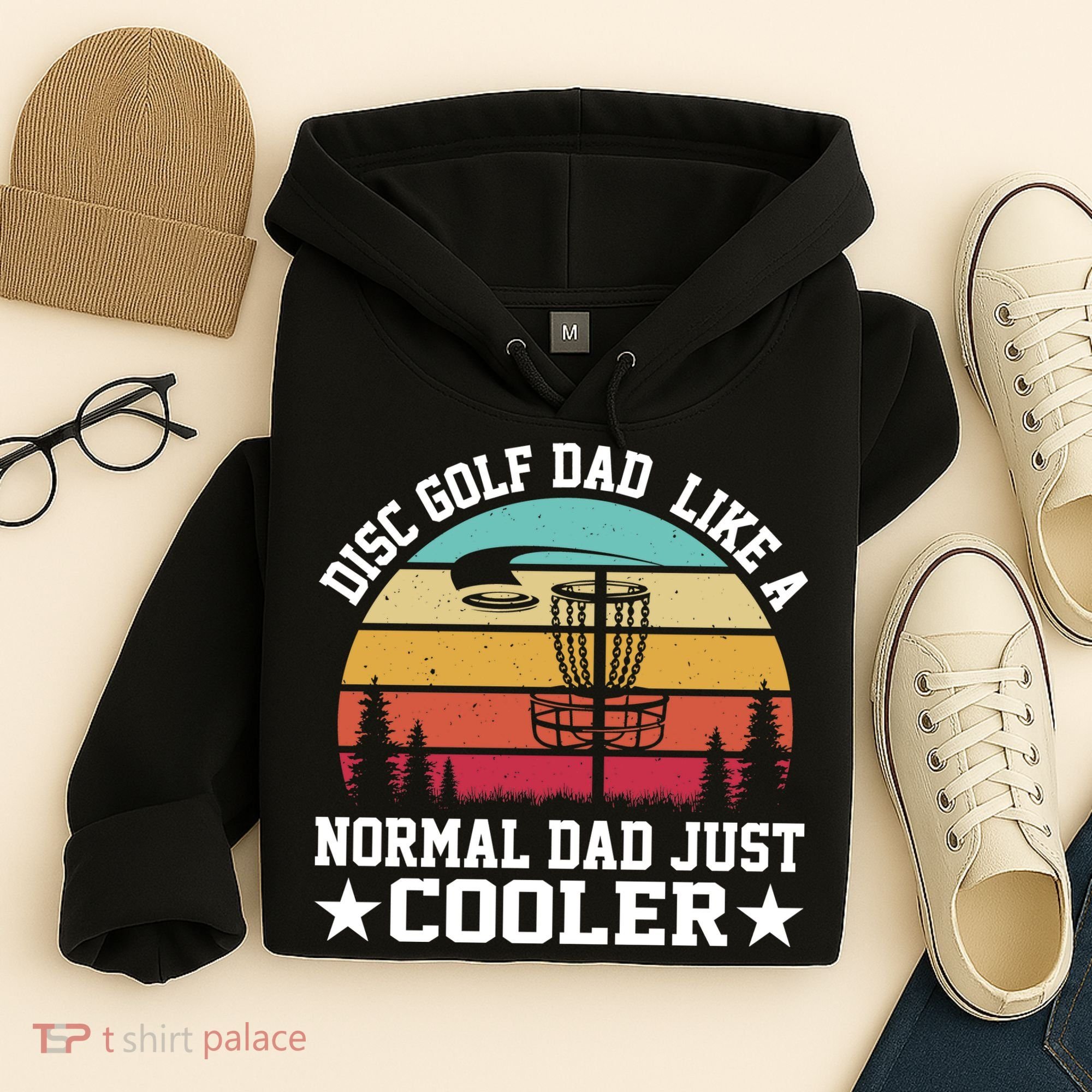 Retro Disc Golf Dad Like Normal Dad Just Cooler Frisbee Hoodie