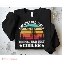 Retro Disc Golf Dad Like Normal Dad Just Cooler Frisbee Sweatshirt thumb 2