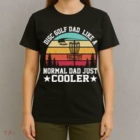 Retro Disc Golf Dad Like Normal Dad Just Cooler Frisbee T-Shirt thumb 4