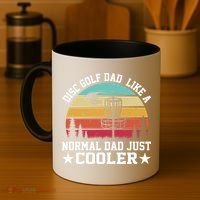 Retro Disc Golf Dad Like Normal Dad Just Cooler Frisbee Coffee Mug thumb 4