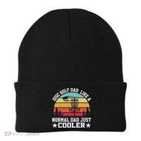 Retro Disc Golf Dad Like Normal Dad Just Cooler Frisbee Beanie thumb 0