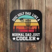 Retro Disc Golf Dad Like Normal Dad Just Cooler Frisbee Coaster thumb 0