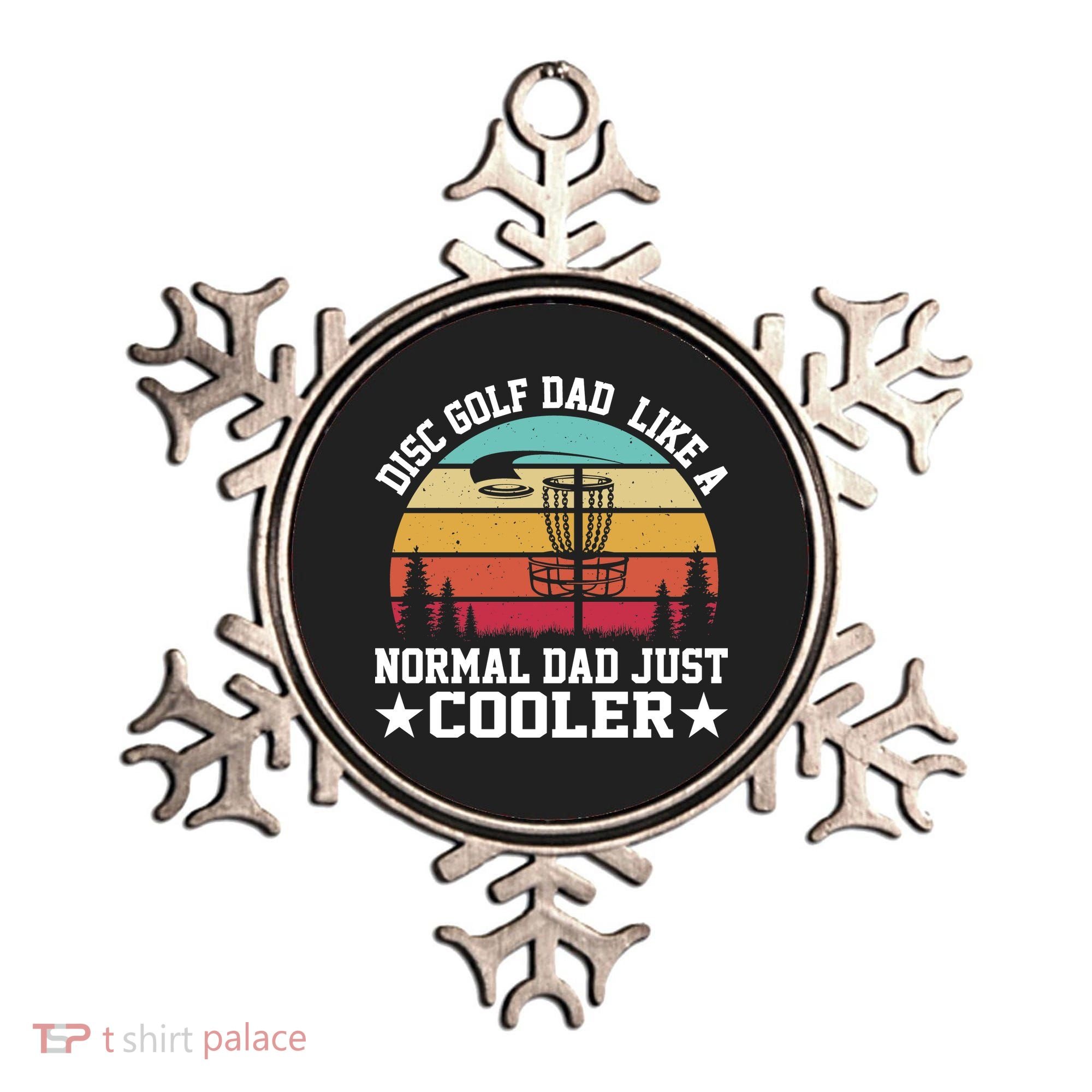Retro Disc Golf Dad Like Normal Dad Just Cooler Frisbee Ornament