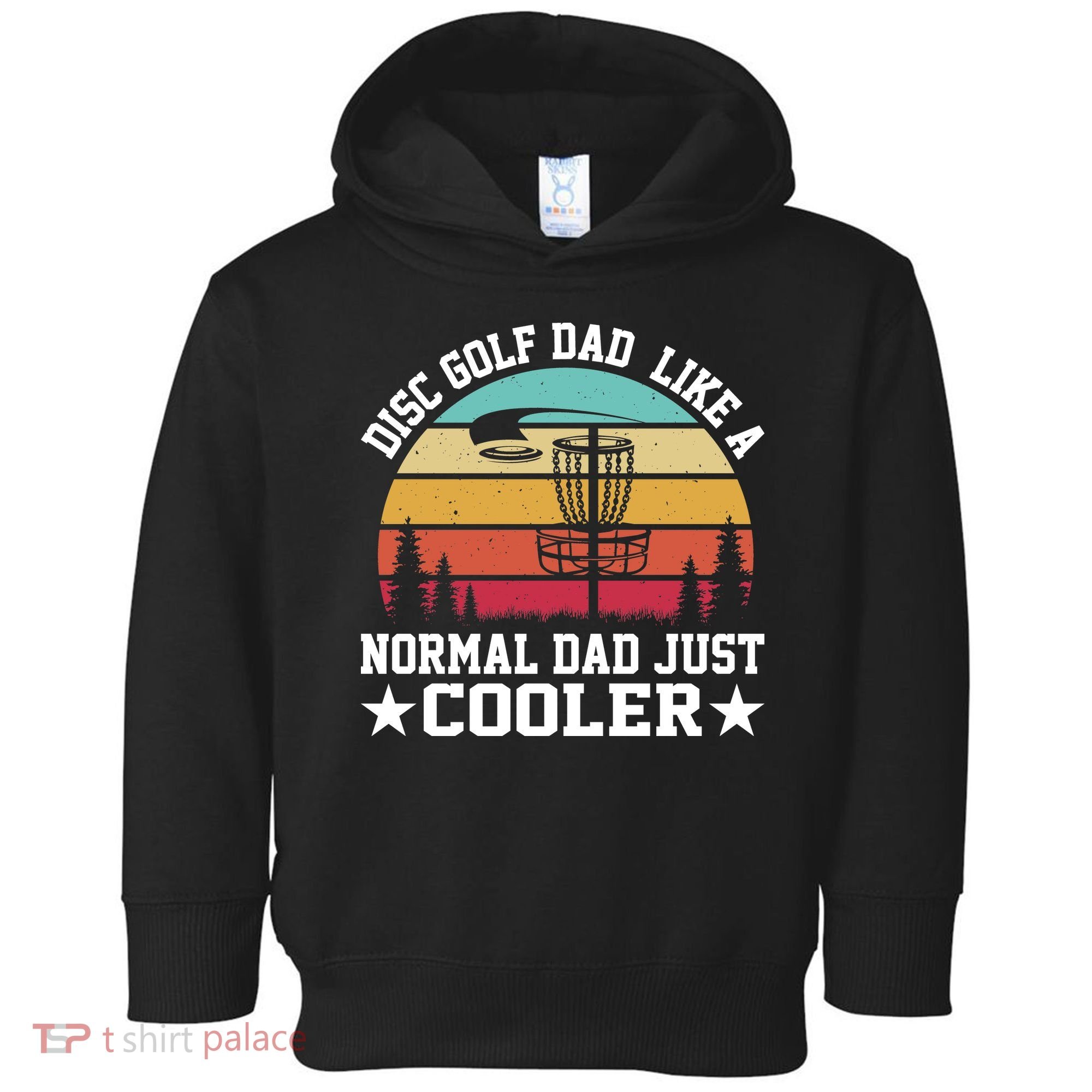 Retro Disc Golf Dad Like Normal Dad Just Cooler Frisbee Toddler Hoodie