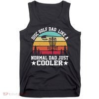 Retro Disc Golf Dad Like Normal Dad Just Cooler Frisbee Tank Top thumb 0