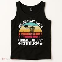 Retro Disc Golf Dad Like Normal Dad Just Cooler Frisbee Tank Top thumb 2