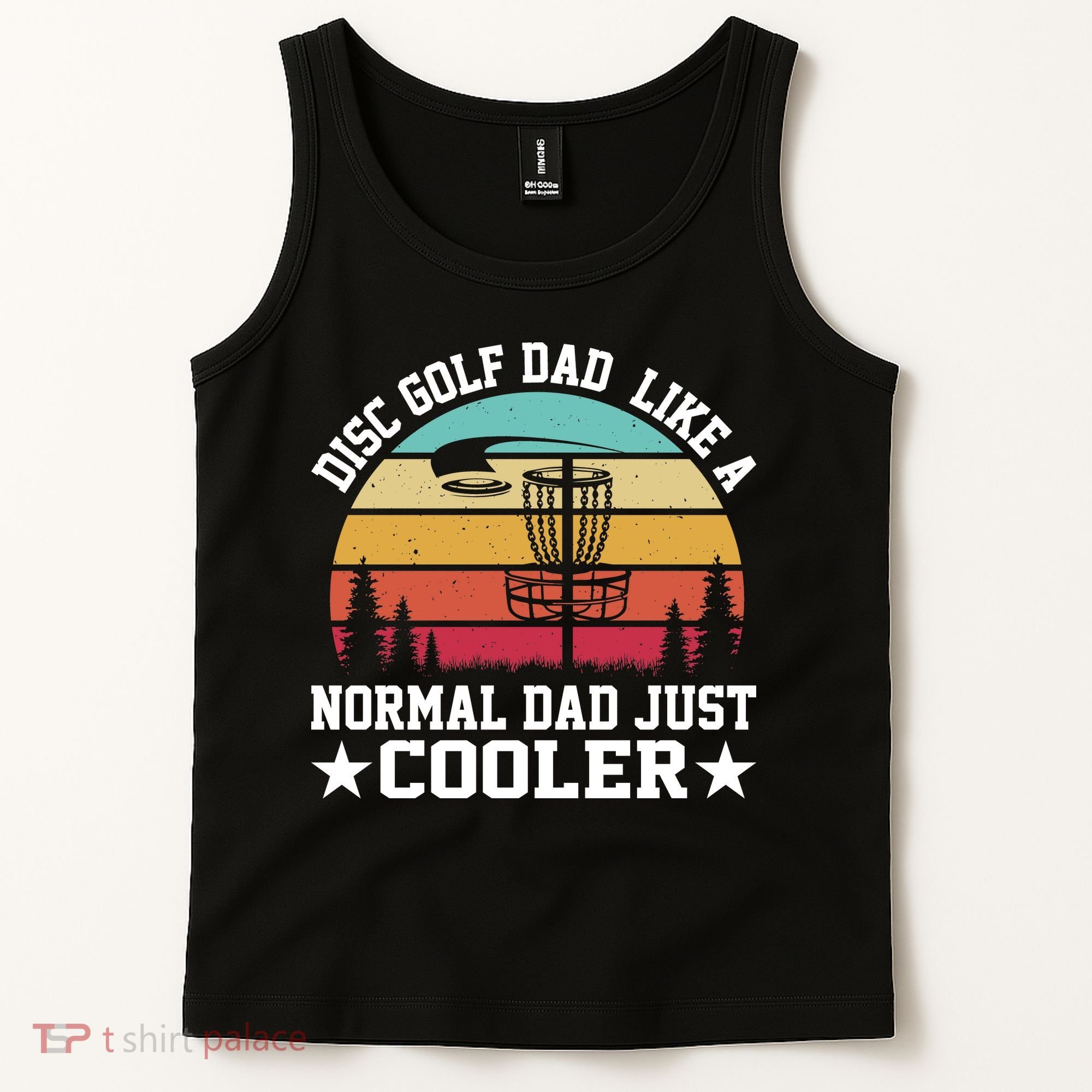 Retro Disc Golf Dad Like Normal Dad Just Cooler Frisbee Tank Top
