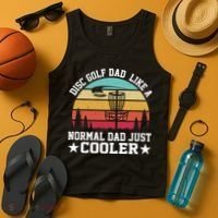 Retro Disc Golf Dad Like Normal Dad Just Cooler Frisbee Tank Top thumb 4