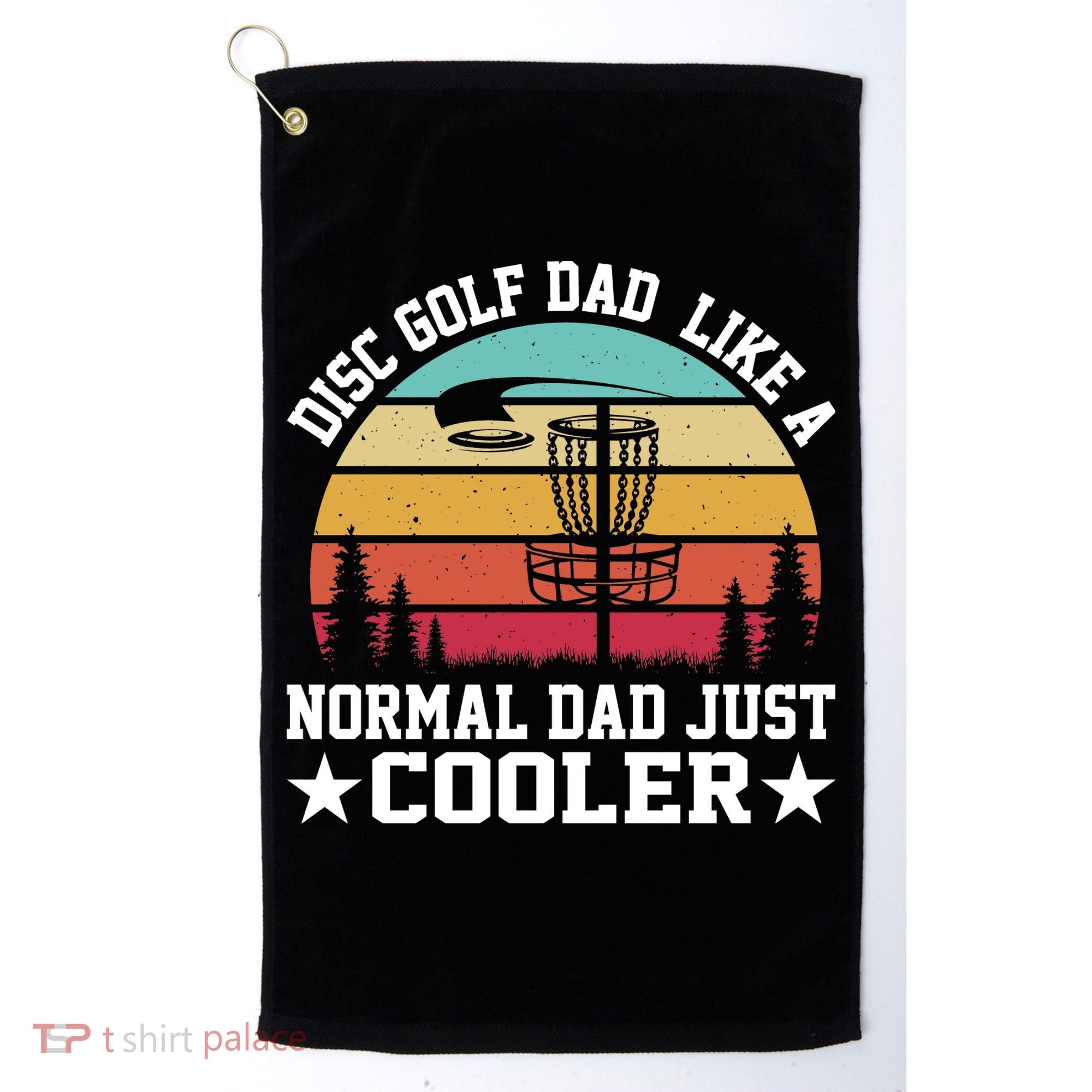 Retro Disc Golf Dad Like Normal Dad Just Cooler Frisbee Golf Towel