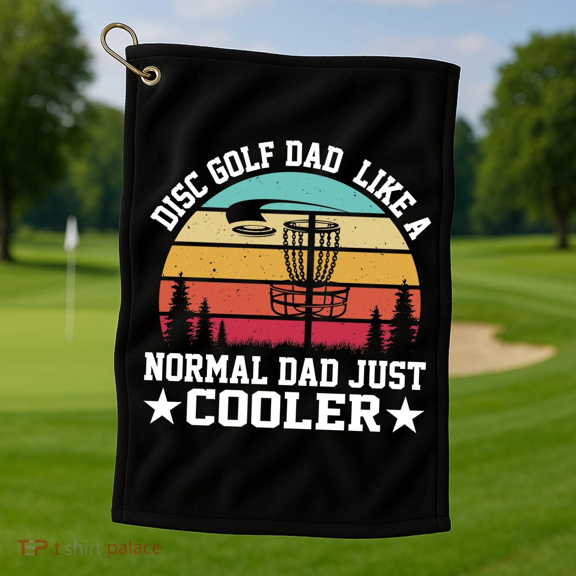 Retro Disc Golf Dad Like Normal Dad Just Cooler Frisbee Golf Towel