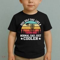 Retro Disc Golf Dad Like Normal Dad Just Cooler Frisbee Toddler T-Shirt thumb 2