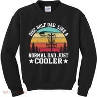 Retro Disc Golf Dad Like Normal Dad Just Cooler Frisbee Kids Sweatshirt thumb 0