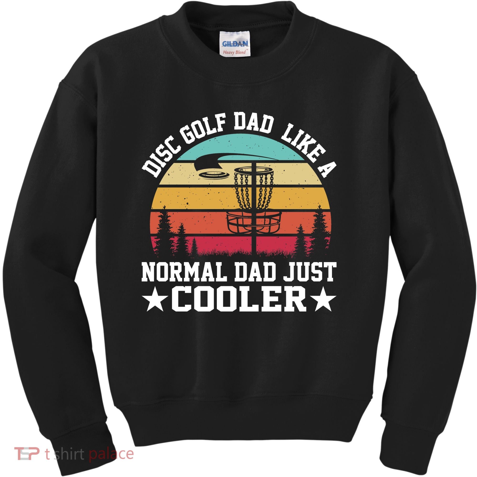 Retro Disc Golf Dad Like Normal Dad Just Cooler Frisbee Kids Sweatshirt