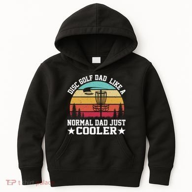Retro Disc Golf Dad Like Normal Dad Just Cooler Frisbee Kids Hoodie