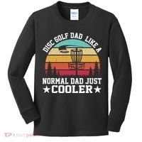 Retro Disc Golf Dad Like Normal Dad Just Cooler Frisbee Kids Long Sleeve Shirt thumb 0