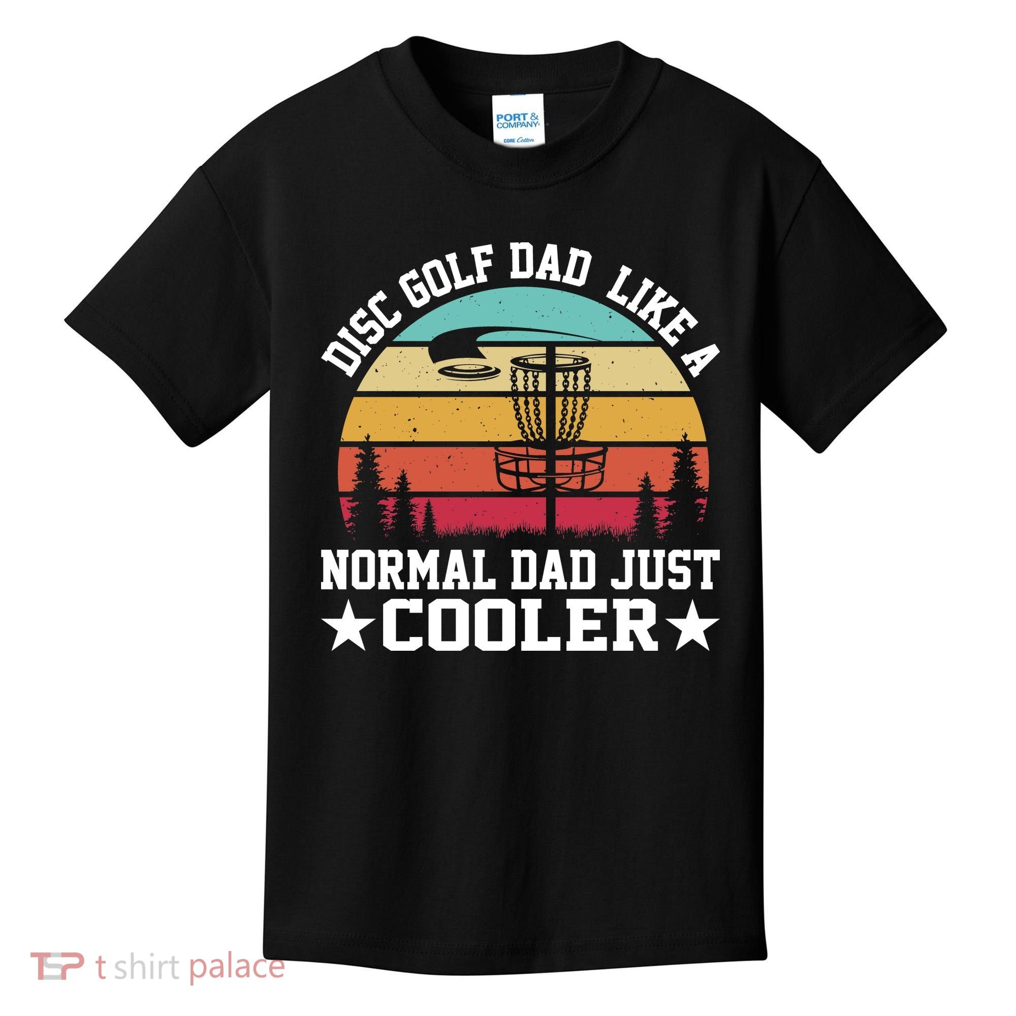 Retro Disc Golf Dad Like Normal Dad Just Cooler Frisbee Kids T-Shirt