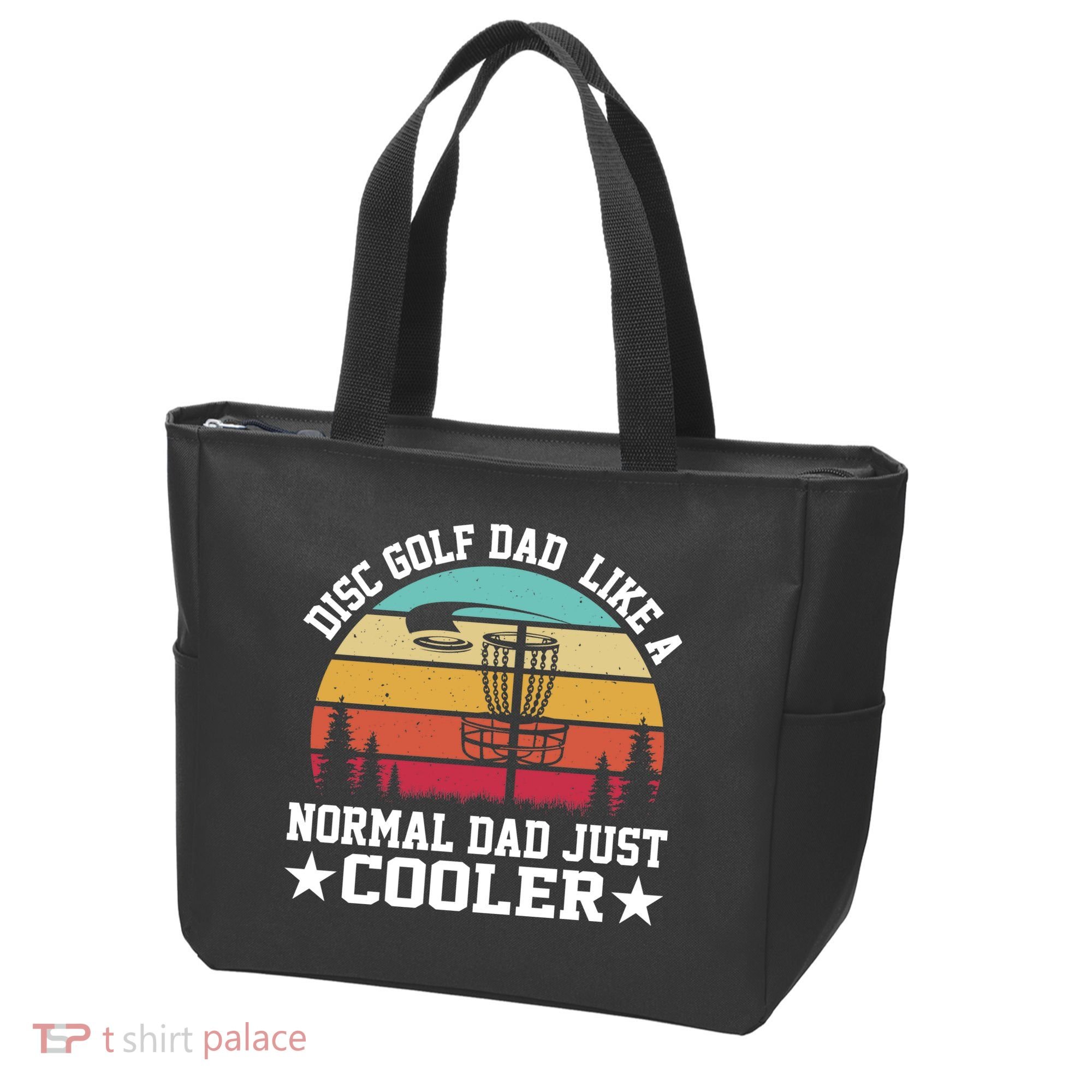 Retro Disc Golf Dad Like Normal Dad Just Cooler Frisbee Tote Bag