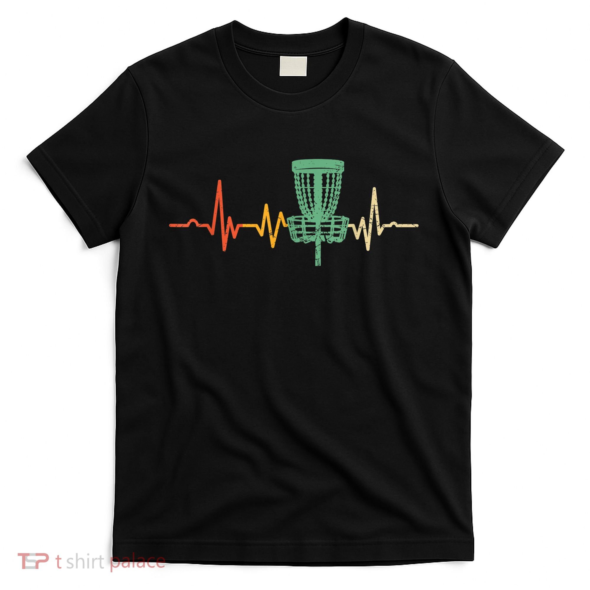 Retro DIsc Golf Shirt, Vintage Heartbeat Disc Golf Basket T-Shirt
