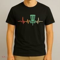 Retro DIsc Golf Shirt, Vintage Heartbeat Disc Golf Basket T-Shirt thumb 3