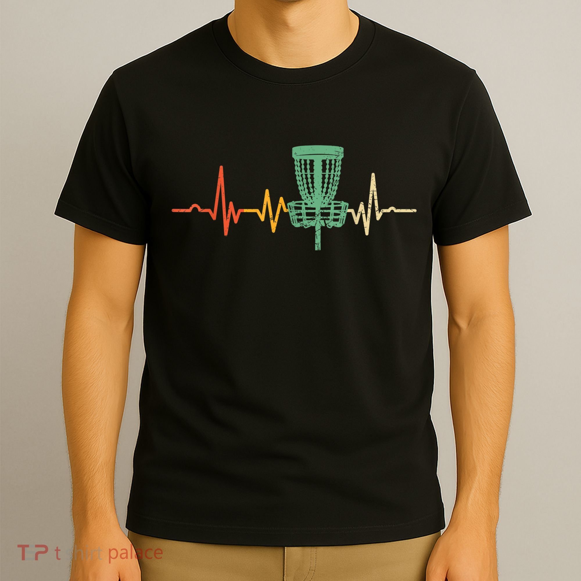 Retro DIsc Golf Shirt, Vintage Heartbeat Disc Golf Basket T-Shirt