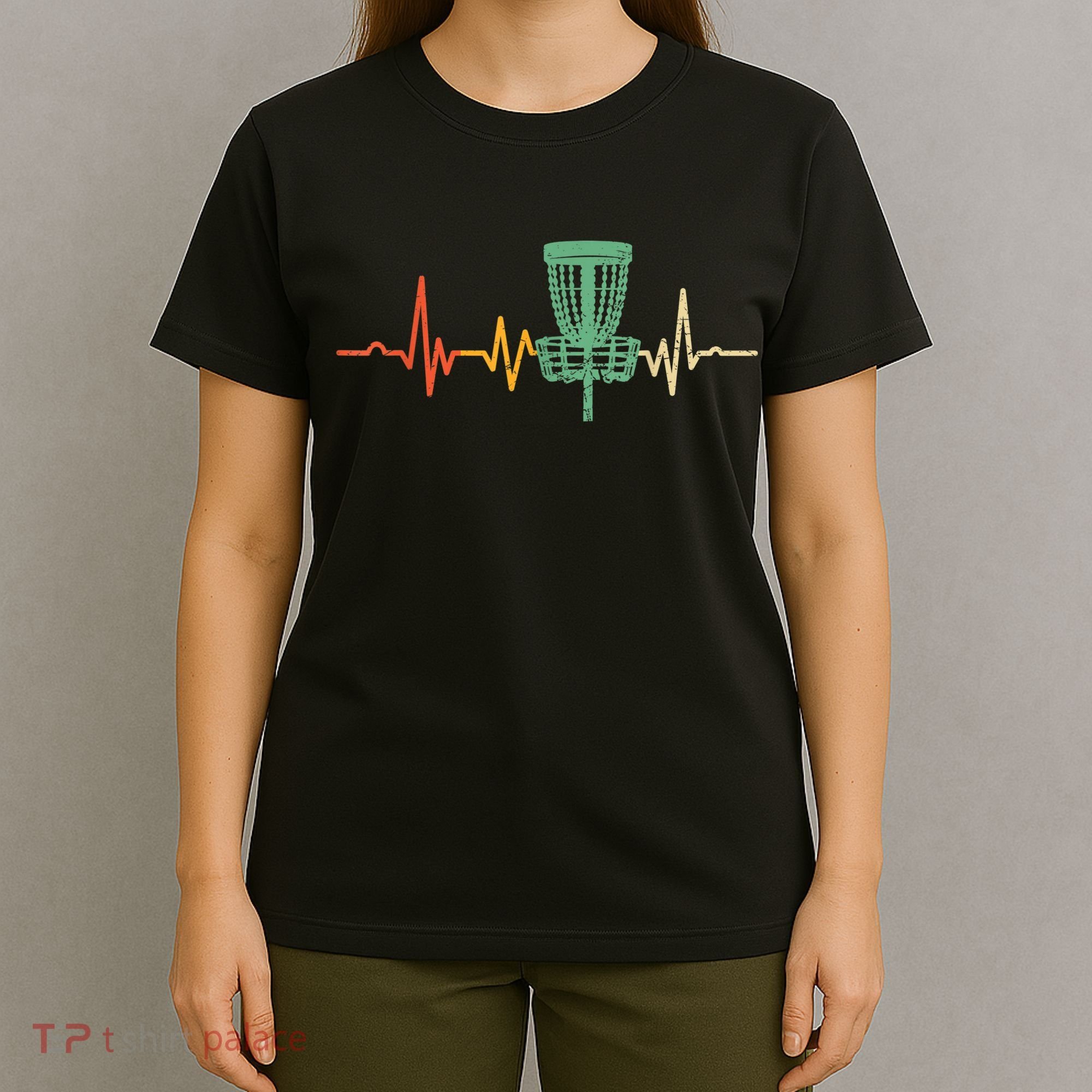 Retro DIsc Golf Shirt, Vintage Heartbeat Disc Golf Basket T-Shirt