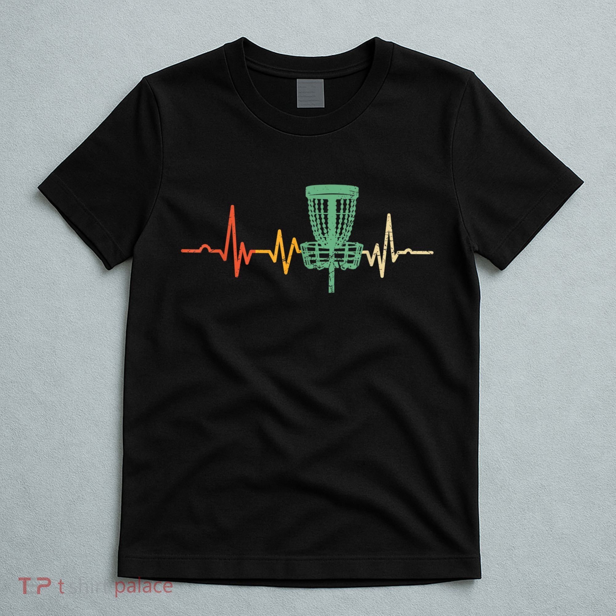 Retro DIsc Golf Shirt, Vintage Heartbeat Disc Golf Basket T-Shirt