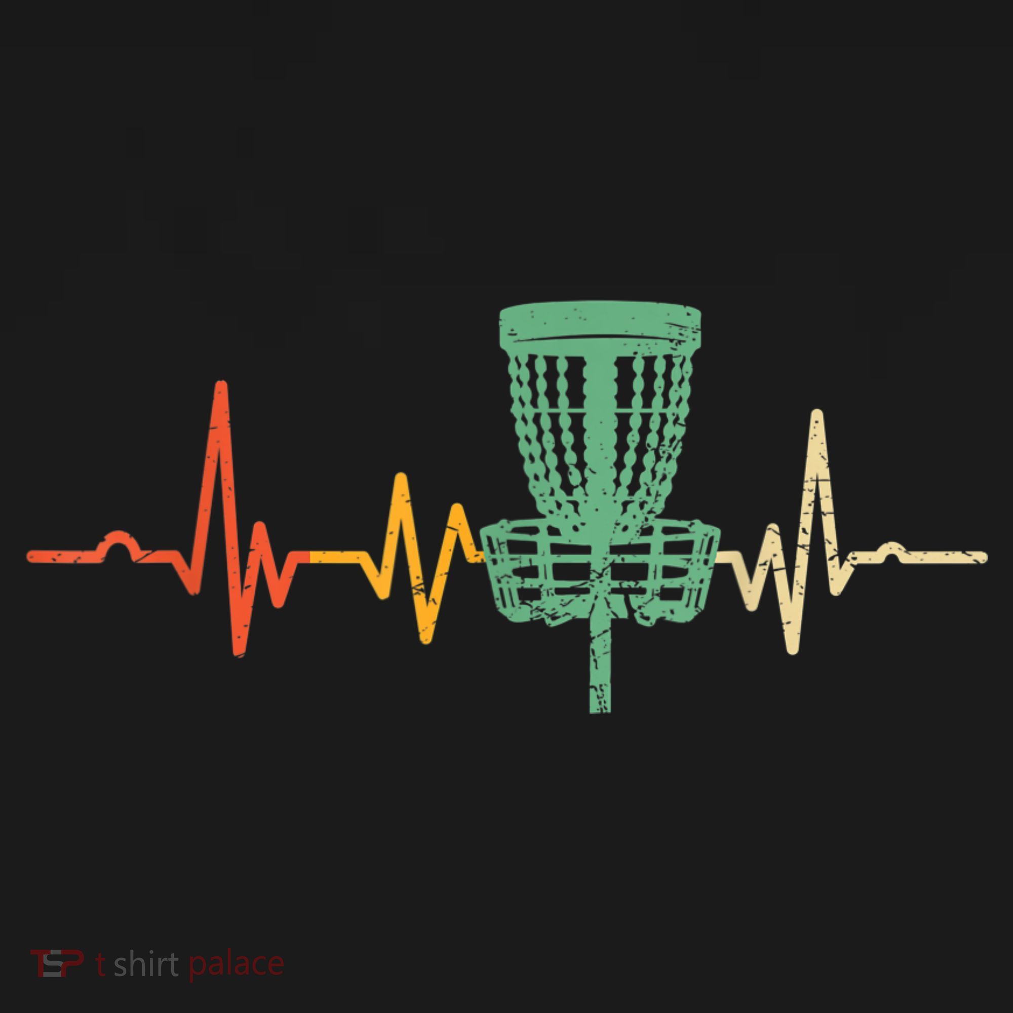 Retro DIsc Golf Shirt, Vintage Heartbeat Disc Golf Basket T-Shirt