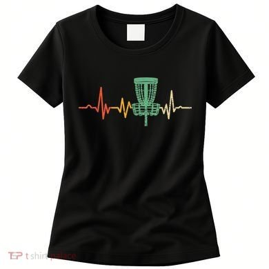 Retro DIsc Golf Shirt, Vintage Heartbeat Disc Golf Basket Women's T-Shirt