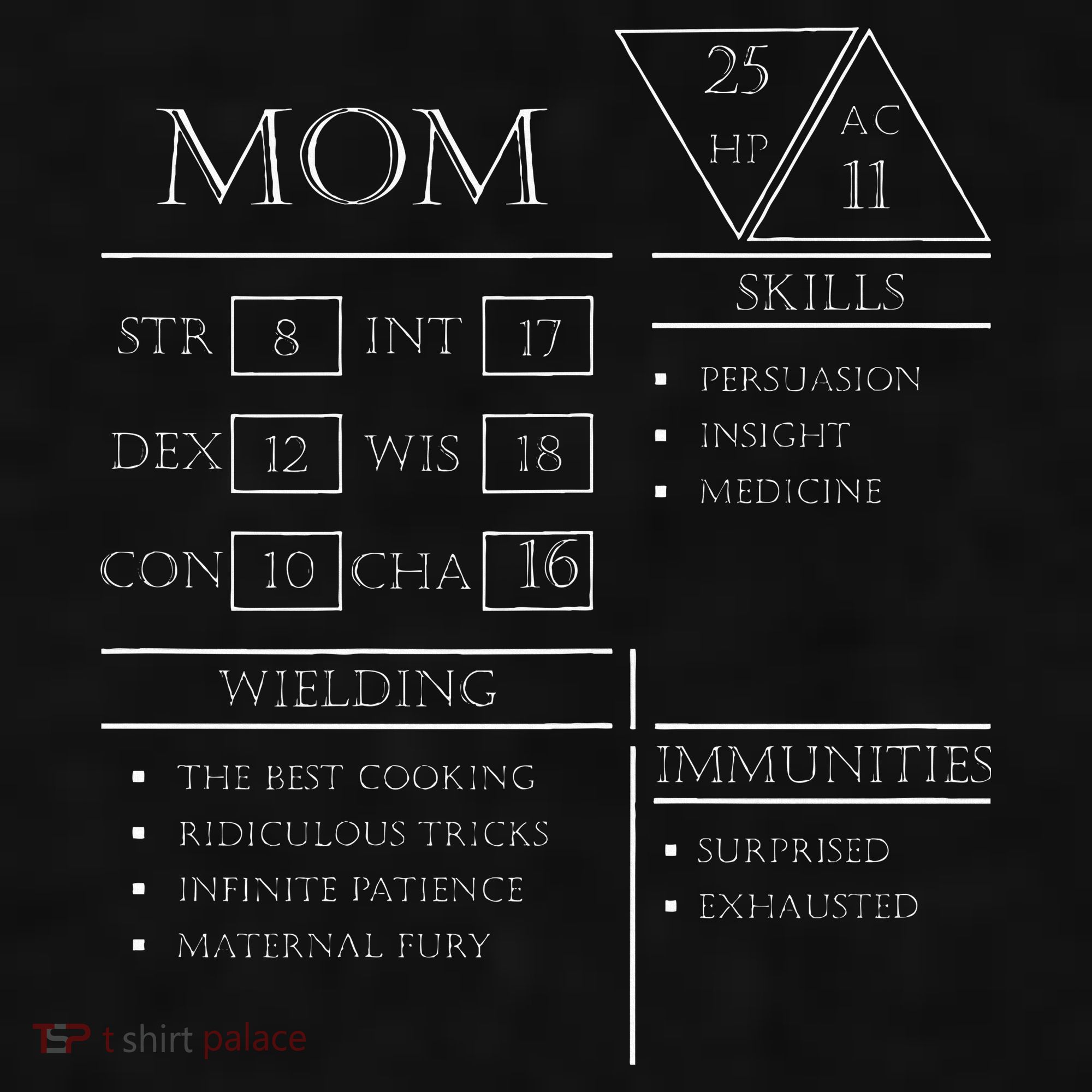 Roleplaying Dice Gamer Dragon Mom Stat Skills Wielding Ladies PosiCharge Tri-Blend Wicking Tank