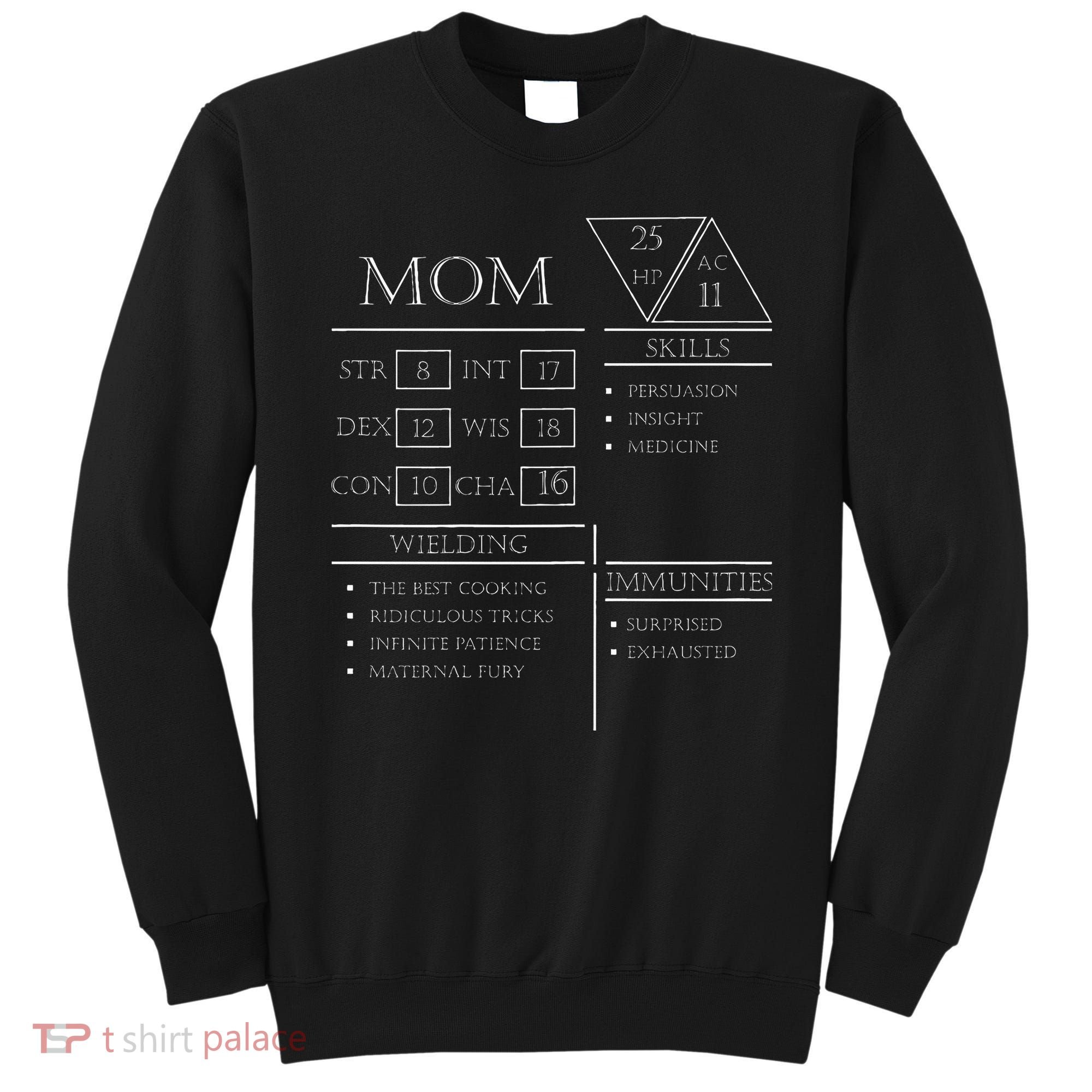 Roleplaying Dice Gamer Dragon Mom Stat Skills Wielding Sweatshirt