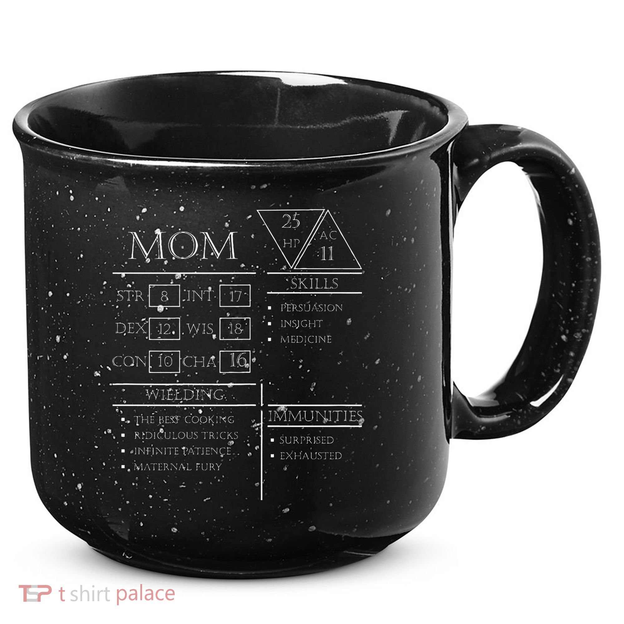 Roleplaying Dice Gamer Dragon Mom Stat Skills Wielding 15oz Campfire Ceramic Mug