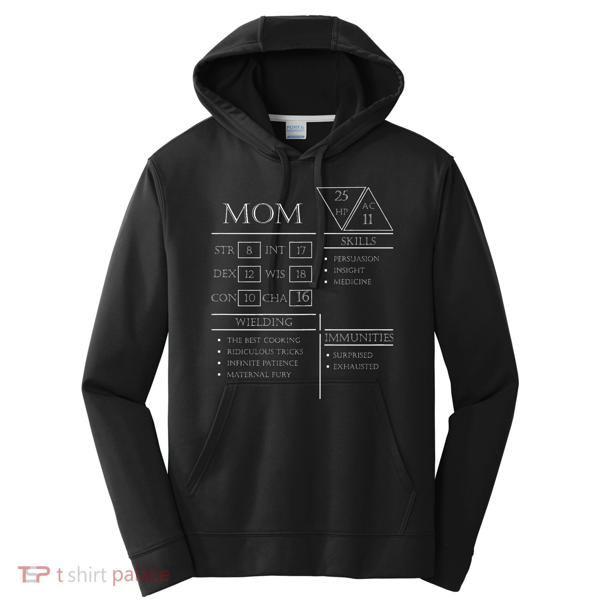 Roleplaying Dice Gamer Dragon Mom Stat Skills Wielding Performance Fleece Hoodie