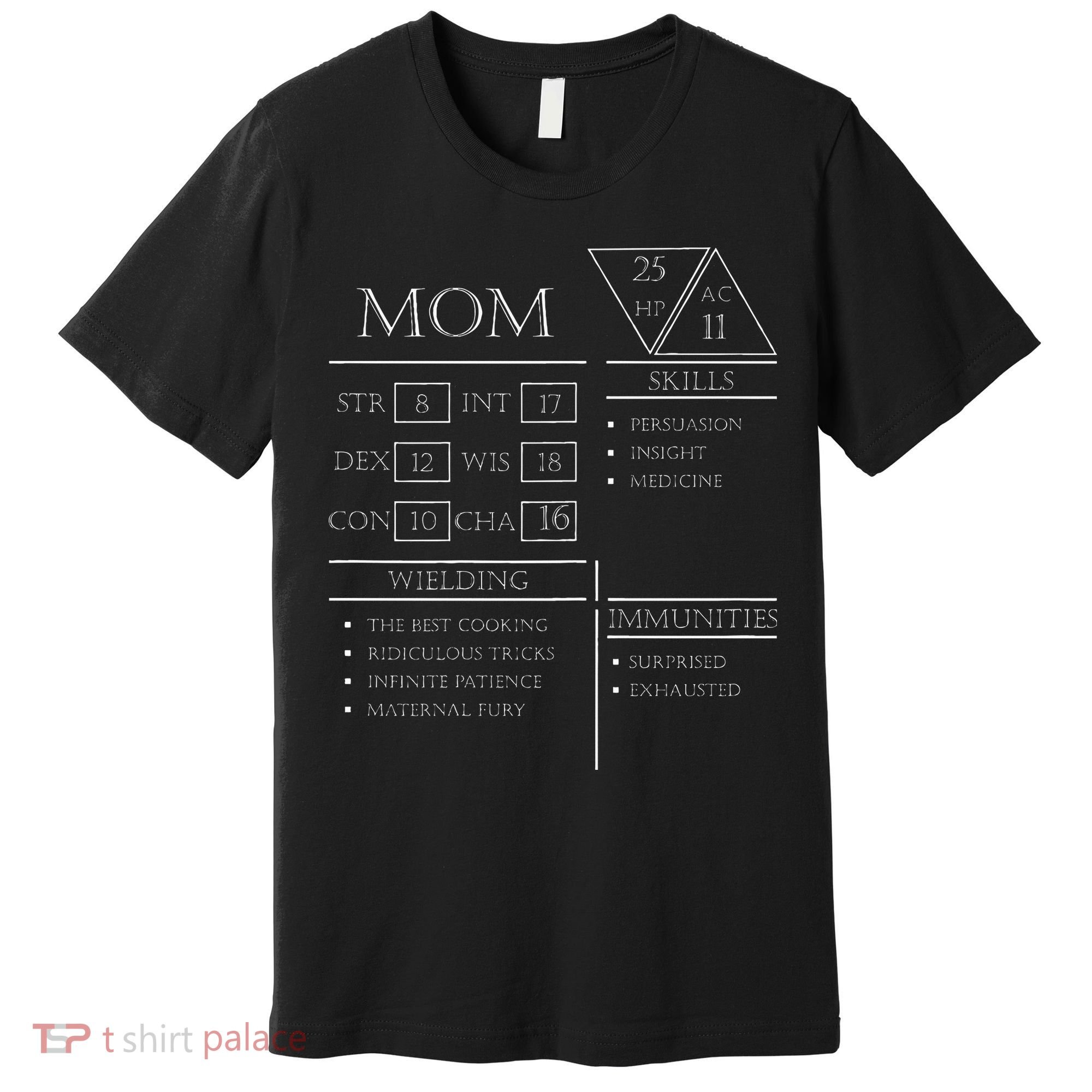 Roleplaying Dice Gamer Dragon Mom Stat Skills Wielding Premium T-Shirt