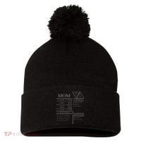 Roleplaying Dice Gamer Dragon Mom Stat Skills Wielding Pom Pom 12in Knit Beanie thumb 0