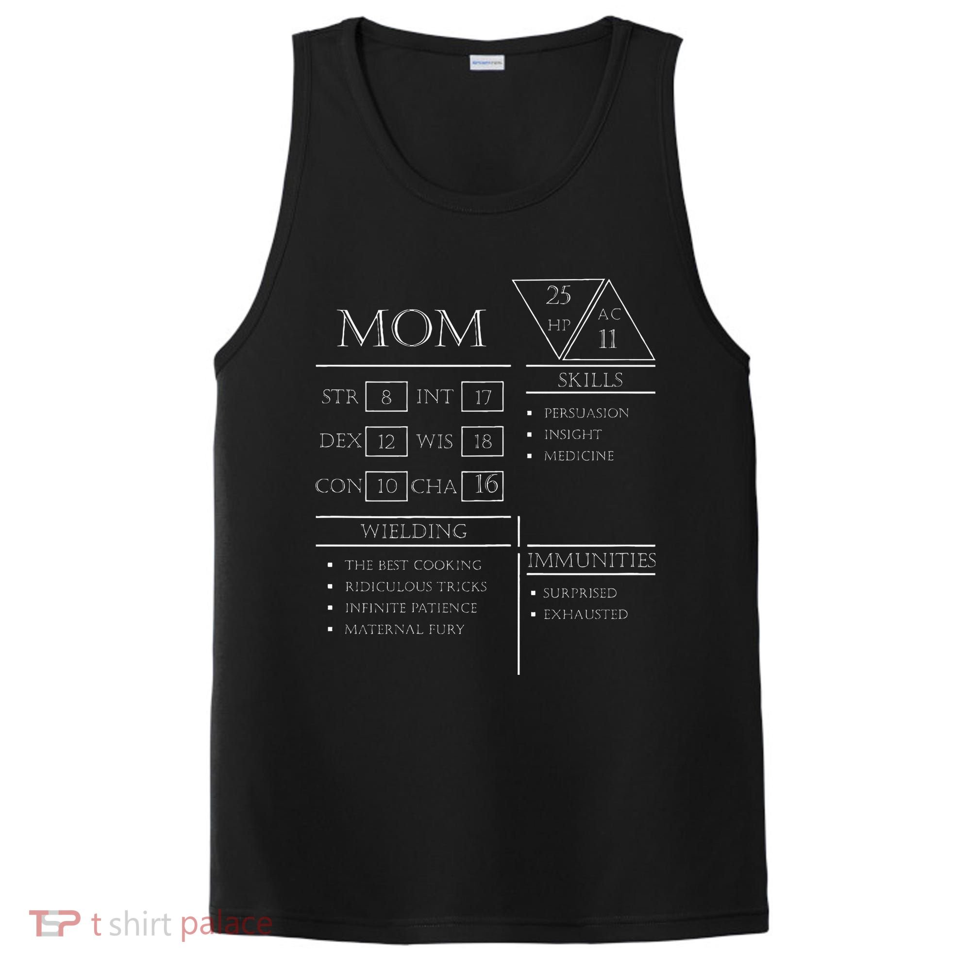 Roleplaying Dice Gamer Dragon Mom Stat Skills Wielding PosiCharge Competitor Tank