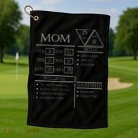 Roleplaying Dice Gamer Dragon Mom Stat Skills Wielding Golf Towel thumb 1